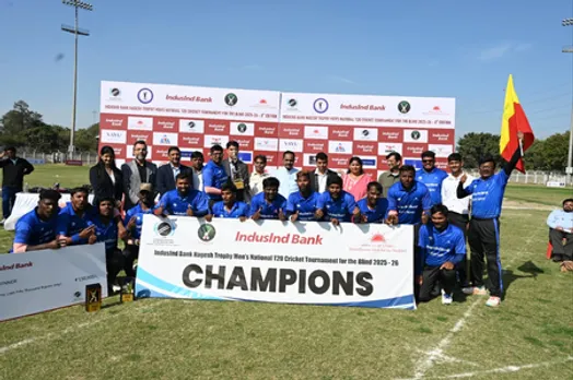 Karnataka beat Delhi in Super Over to bag national T20 cricket title in the Nagesh Trophy – Men’s National T20 Cricket Tournament for the Blind 2025 at Tau Devi Lal Stadium on Friday. Photo credit: CABI
