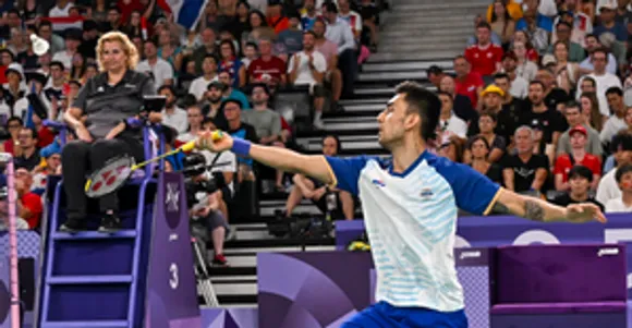 Paris : India's Lakshya Sen and Prannoy H. S. during their men's singles badminton match at Paris Olympics 2024