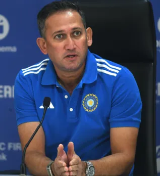 Mumbai: Indian Cricket Team Captain Rohit Sharma And Men's Selection Committee Chairman Ajit Agarkar During A Press Conference