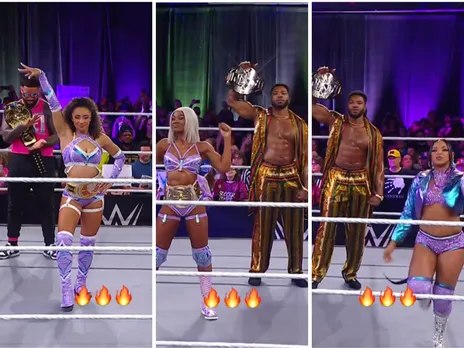 WATCH: 5 titles in the same ring as star wrestlers flex their gold