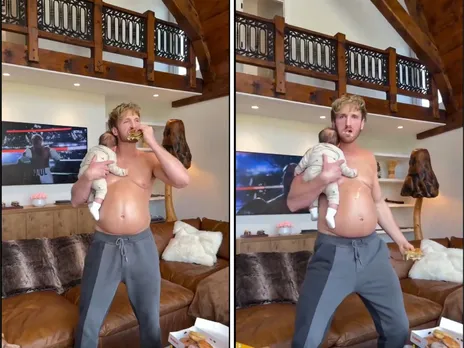 WATCH: Logan Paul dresses as pregnant lady and gives his prediction for Jake Paul vs Mike Tyson bout