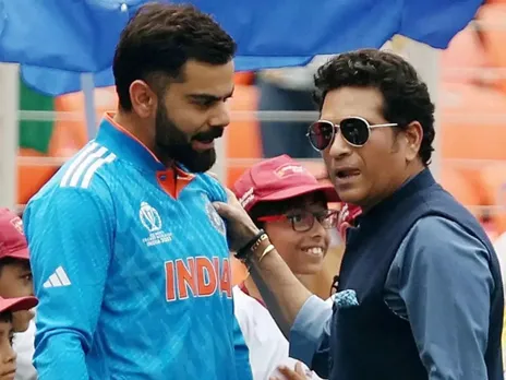 Virat Kohli with Sachin Tendulkar