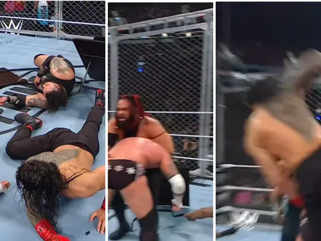 WATCH: Solo Sikoa breaks kayfabe, saves Roman Reigns by moving table to minimize impact at Survivor Series War Games