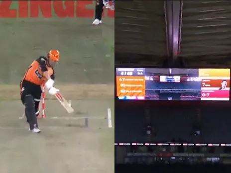 Ball hits roof during BBL match