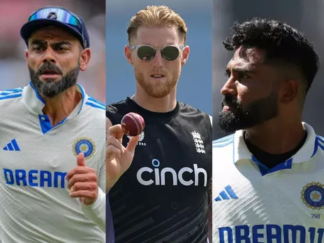 Virat Kohli, Ben Stokes and Mohammed Siraj
