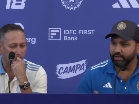 Rohit Sharma and Ajit Agarkar in press conference (File Photo: Screengrab/X) 