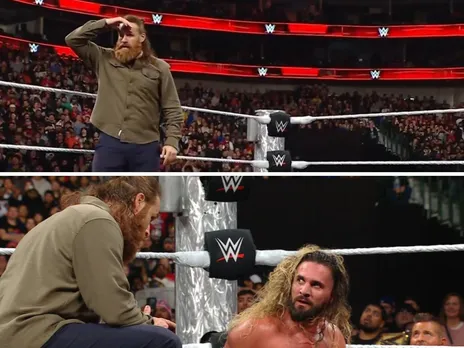 WATCH: Sami Zayn mistakenly delivers Helluva kick to Seth Rollins on WWE Raw