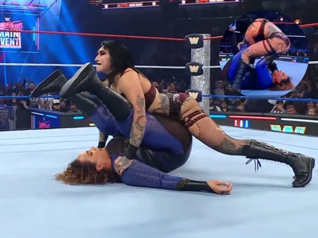 WATCH: Nia Jax's compromising grab on Rhea Ripley on SNME divides social media
