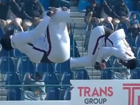 Kevin Sinclair's trademark 'somersault'