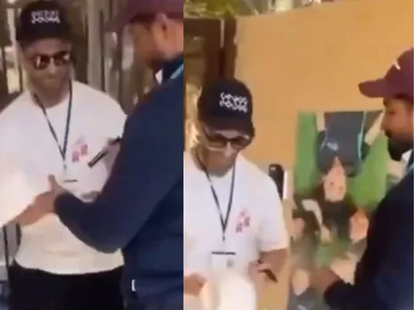 Kane Williamson with a fan