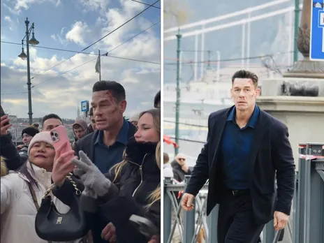 WATCH: John Cena stops shooting, interacts, and takes selfies with fans
