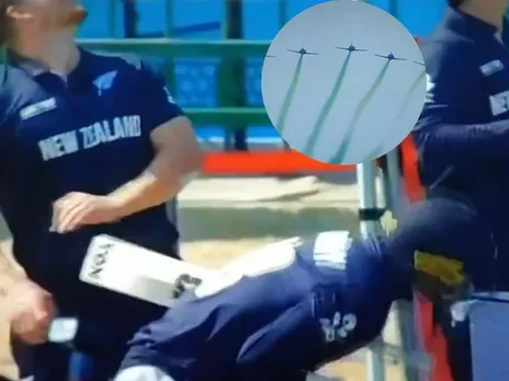 New Zealand players' reaction on fighter jets