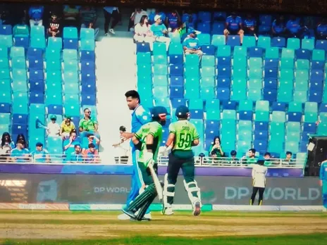 Mohammad Rizwan elbows Harshit Rana