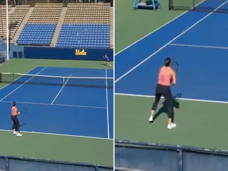 Aryna Sabalenka continues training for Indian Wells 2025