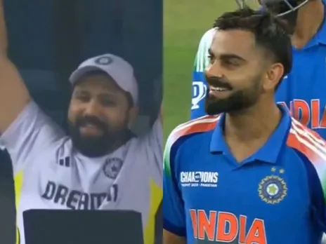 Rohit Sharma asking Virat Kohli to hit a six