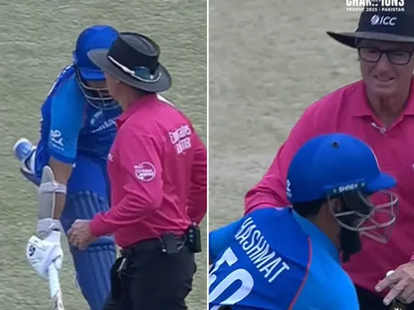 Hashmatullah Shahidi colliding with on-field umpire Rod Tucker (File Photo: Screengrab/Instagram/ICC) 