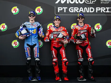 Marc Marquez wins the pole on Thailand GP Qualifying beating his teammate Francesco Bagnaia and former teammate Alex Marquez