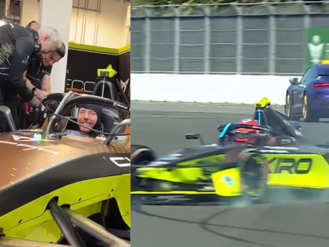 Mr. Beast had a scary crash in Formula E car at the Miami circuit