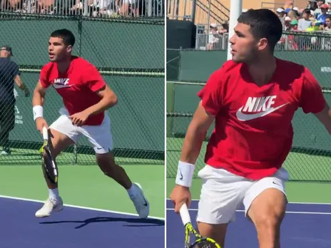 Carlos Alcaraz's Indian Wells 2025 open pratice session 