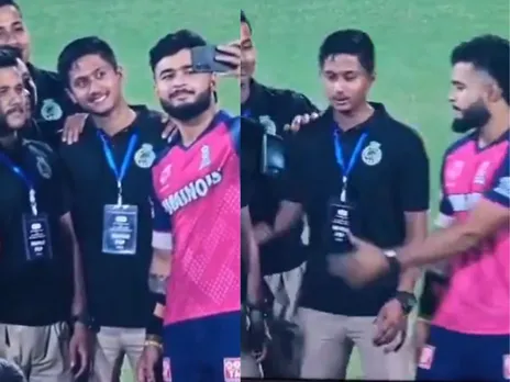 Riyan Parag tosses fan's phone