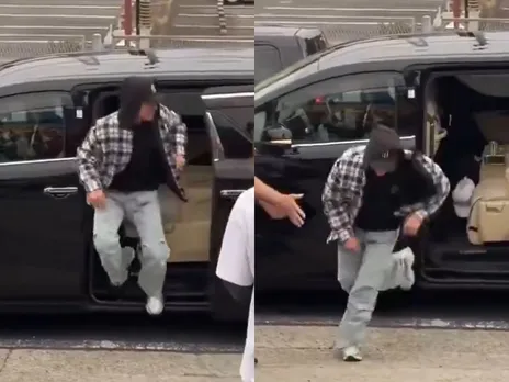 Lando Norris nearly falls during the 2025 Japanese Grand prix