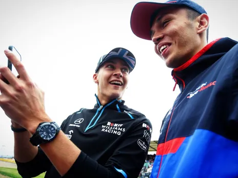 Russell and Albon joke at Bahrain Grand Prix