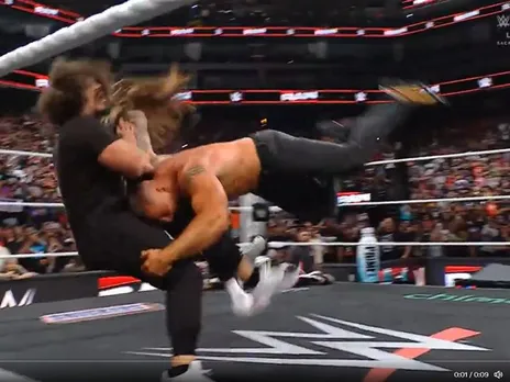 Bron Breakker lands double spear on Carlito and Dominik Mysterio  