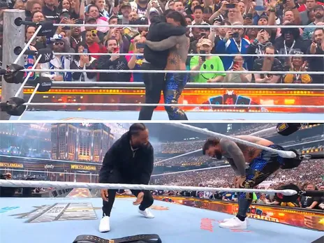 WATCH: Emotional Jey Uso embraces Jimmy Uso after beating Gunther to become World Heavyweight Champion at WrestleMania 41
