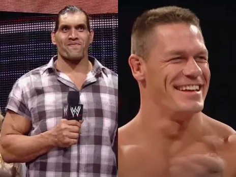 Throwback video of The Great Khali singing Happy Birthday to John Cena on WWE RAW