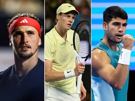 Jannik Sinner, Alexander Zverev and Carlos Alcaraz