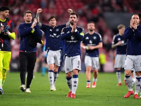 Bruno Fernandes' brace helps Manchester United get win over Athletic Bilbao in first leg of UEL semi-final
