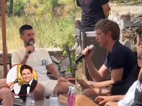  Eddie Redmayne and tennis legend Novak Djokovic
