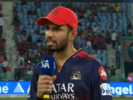 Jitesh Sharma at the time of toss for LSG vs RCB game in Lucknow