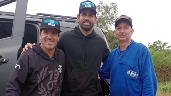 Brazilian footballer Diego Costa rescues people as floods strike Brazil