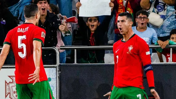 Cristiano Ronaldo scores vs Scotland