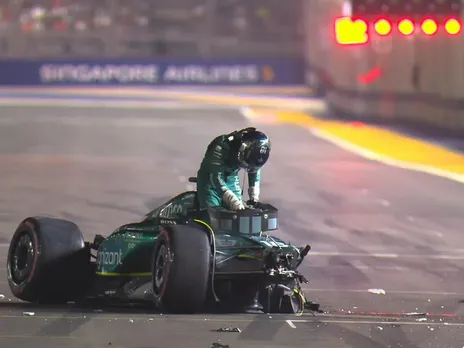 Lance Stroll after the incident