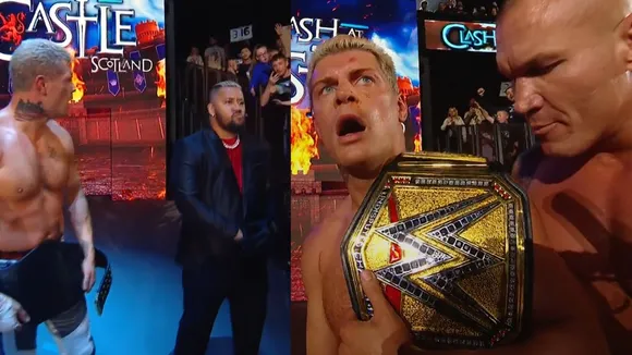 Brawl breaks out between Team Cody Rhodes and The Bloodline at Clash at the Castle