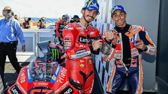Francesco Bagnaia with Marc Marquez