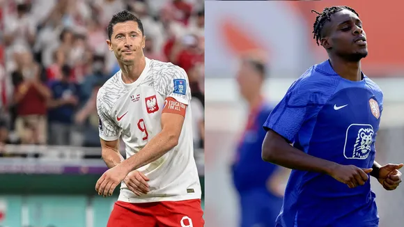 Jeremie Frimpong and Robert Lewandowski 