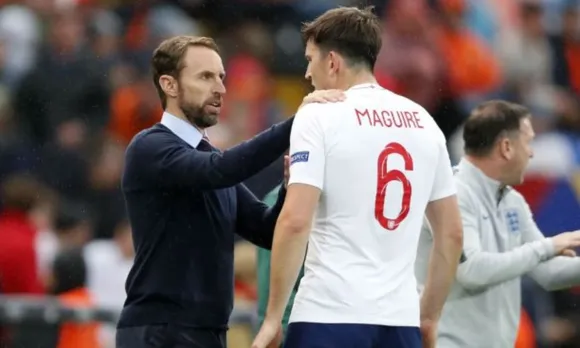Gareth Southgate and Harry Maguire (Source : Twitter)