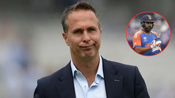Michael Vaughan and Rohit Sharma (Source: X)