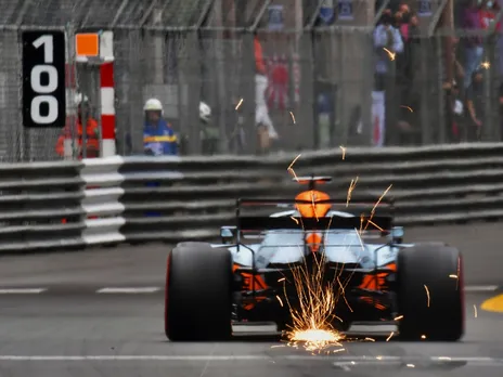 Formula 1 cars sparking