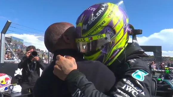 Lewis Hamilton with his father Anthony Hamilton