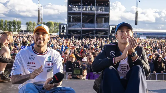 Lewis Hamilton and George Russell