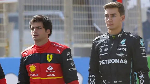 Carlos Sainz with George Russell 