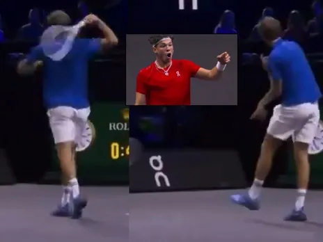 Daniil Medvedev throws his racket in frustration (Source: X)