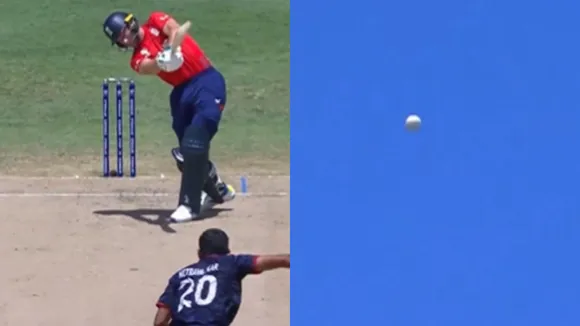 Jos Buttler smashes 104-meter six against Saurabh Netravalkar (File Photo: Internet)