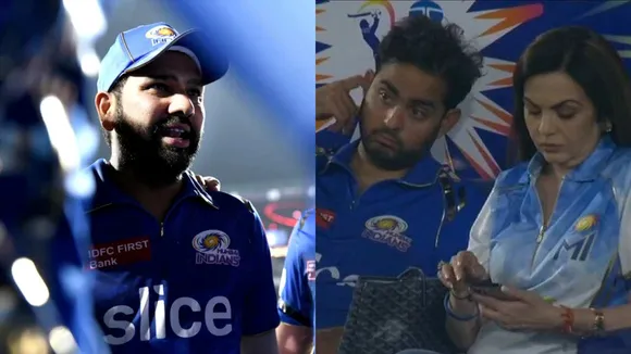 Rohit Sharma, Nita Ambani and Akash Ambani.jpg