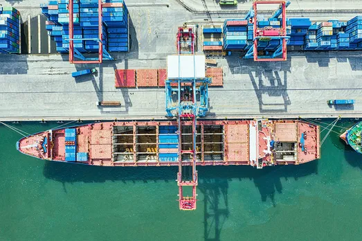 cargo ship in port