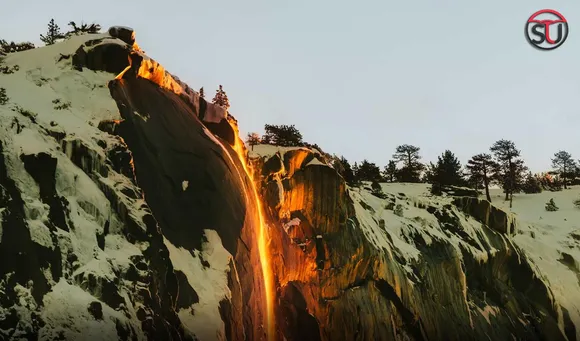 Shocking Video Of Fire Flowing In A Waterfall, 'Firefall' Is Making People Go Crazy